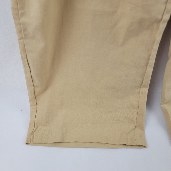 NWOT Pleated high-waisted elastic tie waist linen looking pants with pockets - Picture 3 of 5
